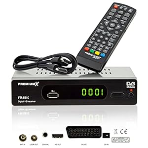 PremiumX Kabelontvanger DVB-C FTA 531C Digital FullHD SCART HDMI USB mediaspeler, tv-ontvanger kabel-televisie