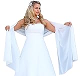 Braut Stola Schal aus Chiffon Unbekannt Schal Brautkleid Stola Umschlagtuch Chiffon weiß Ivory Jacke Braut 230x70 Bolero Braut (Weiß)