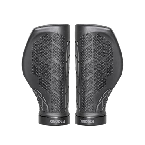 GORIX(ゴリックス)自転車グリップ クロスバイク mtb 黒 (GXQ WING) ハンドルグリップ 衝撃吸収 滑り止め 自転車 サイクルグリップ (100x100mm)