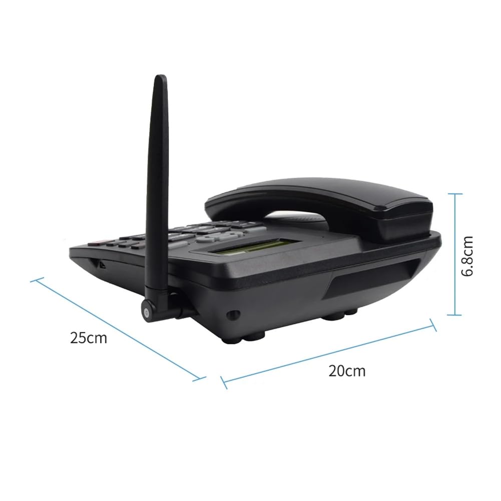 Teléfono Inalámbrico de Escritorio Compatible con gsm 850/1800/1900 MHz, Tarjeta SIM Dual, Teléfono Fijo 2G con Antena, Radio y Enchufe de la UE