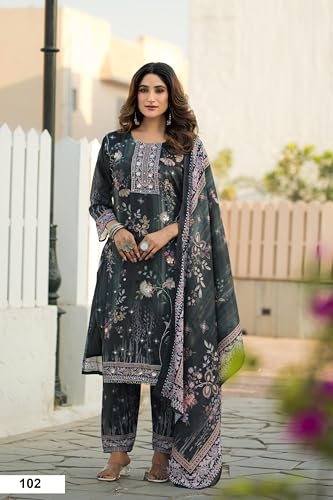 Indian Heavy Soft Chinon With Digital Print And HandWork Suit 149752