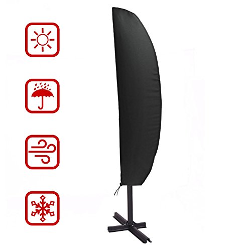 TEPSMIGO Housse Parasol déporté, Housse de Protection pour Parasol, 210D Taffetas Polyester Couverture de Protection pour Parasol de Jardin