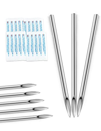 Vsnnsns 10G Piercing Needles Disposable Sterilized Stainless Steel Body Piercing Hollow Needles for Tongue Nipple Piercing Nose Septum Rings Earrings Piercing Jewelry - Thumbnail 6