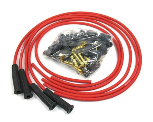 Pertronix 8044VW Flame-Thrower Red Universal 180 Degree 8mm 4 Cylinder Spark Plug Wire
