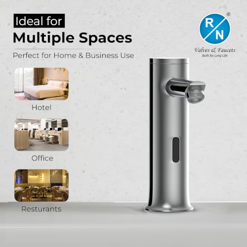 Image of RN Automatic Touchless Sensor Faucet for Wash Basin, Motion Sensor Bathroom Sink Tap, Hands-Free Smart Faucet with Chrome Finish, Water Saving Kitchen & Bath Fixture (Pillar Body.2)