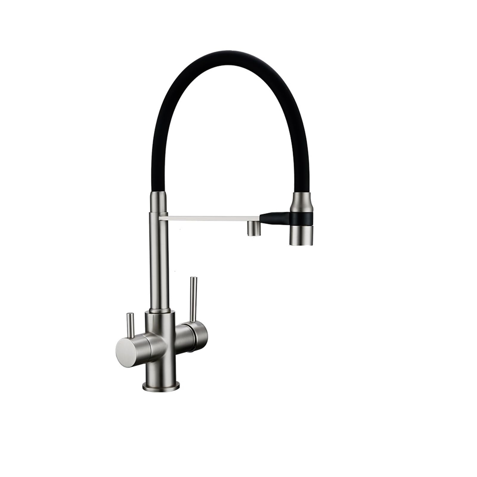GLETSF Gold/Chrome Kitchen Faucet with Water Filter - Brass Mixer Tap for Drinking Water - Purify Kitchen Sink Tap - Stylish Design - Golden Nero Finish,Black