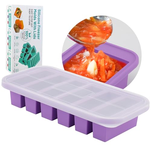 Moldes de silicona para congelador con tapa color morado miniatura 1