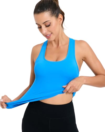 Image of RUNNING GIRL Tank Tops with Built in Bras,Workout Racerback Tank Tops for Women Athletic Yoga Top