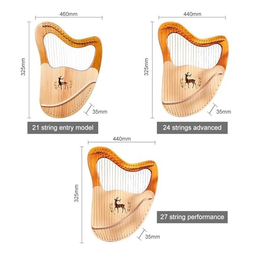 Lira a 32 corde con leva di accordatura, strumento portatile in legno, include corde di ricambio e note di tono, regalo musicale ideale per principianti