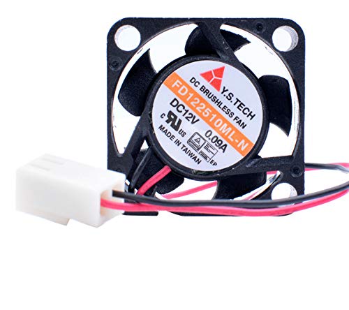 Ventola di raffreddamento FD122510ML-N, 25 x 25 x 10 mm, 25 mm, 12 V, 0,09 A, 2 fili, 7000 rpm, 2 cfm, 18 dbA