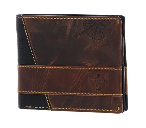 Porte-monnaie Chiemsee Ghana noir et multicolore en cuir véritable avec rabat