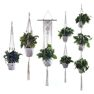 Macrame Plant Hangers katoenen touwhangende plantenhouder Plantermand met haak voor woningdecor 5pcs macrame plantenhanger