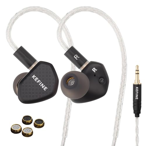 KEFINE Klean �L���C���z�� �Q�[�~���O�C���z�� 10mm �S��DLC�U������ IEM 2��ނ̌����������m�Y�� ���������_�C�J�X�g➑� �l�W�Œ�݌v ���ϋv�� 0.78mm 2Pin ���P�[�u���Ή� 108�c�⃁�b�L�P�[�u�� HIFI ��p�P