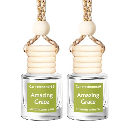 Image of Hanging Car Air Freshener, Long Lasting Essential Oil Diffuser, Non-Toxic New Car Scent, Cute Car Fresheners for Women, 2 Pack Made in USA