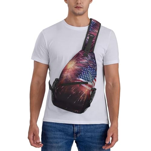 Bolso cruzado de hombro tipo sling para hombre negro miniatura 7