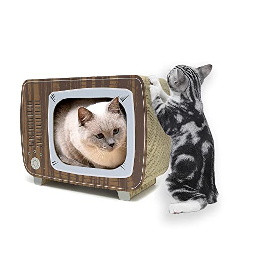 JEMAジェマ 猫 爪とぎ 爪研ぎ テレビ型つめとぎ トンネル 猫ハウス レトロ風 段ボール 高密度 大型 猫ベッド 爪とぎベッド 家具破壊防止 爪磨き 約43x20x33cm JEMAジェマ 猫 爪とぎ 爪研ぎ テレビ型つめとぎ トンネル 猫ハウス レトロ風 段ボール 高密度 大型 猫ベッド 爪とぎベッド 家具破壊防止 爪磨き 約43x20x33cm