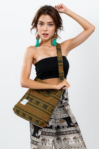 Image of Hobo Crossbody Bag for Women - Large Cotton Tote Shoulder Purse | Adjustable Strap
