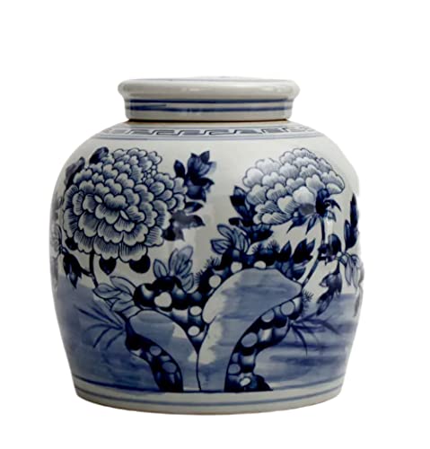 AMITVA Vases Traditional Oriental Style Ceramic Ginger Jar, Antique Ceramic,