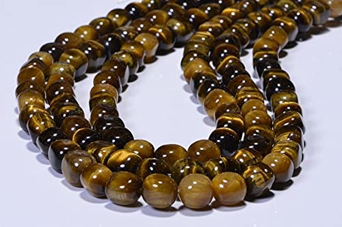 Perles oeil de tigre 8x8mm LKBEADS nuggets pierre naturelle pour fabrication bijoux fil 15cm