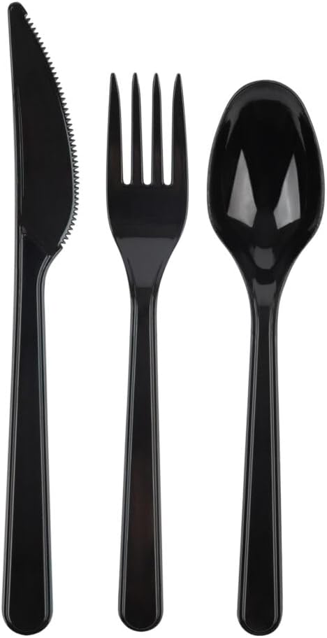 Black Forks, Disposable Cutlery, Case of 1800 (36 packs x 50)
