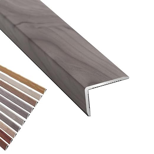 Bande de transition plancher aluminium effet bois 90cm pour protection d'angle maison
