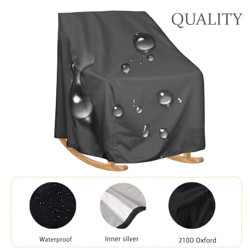 Funda para mecedora impermeable 420D negra que protege tus muebles de patio contra el clima 4