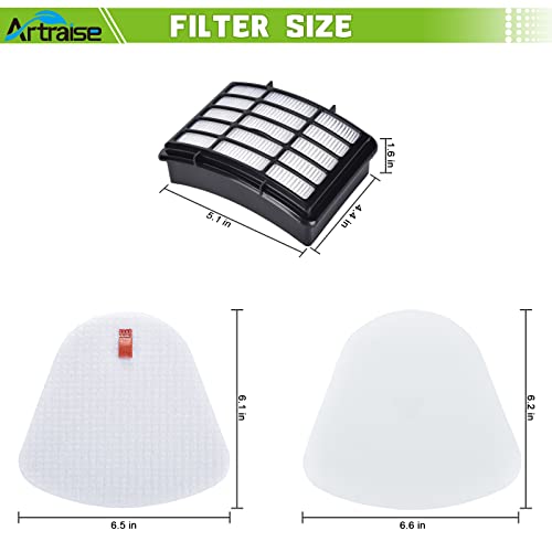 Artraise 1+3 Pack Filters for Shark Vacuum Filter Replacement, fit Navigator Lift Away NV350 NV351 NV352 NV355 NV356E NV360 NV370 UV440 UV490 UV540 CU500 Cleaner, Compare to Parts XFF350 & XHF350 - Thumbnail 7
