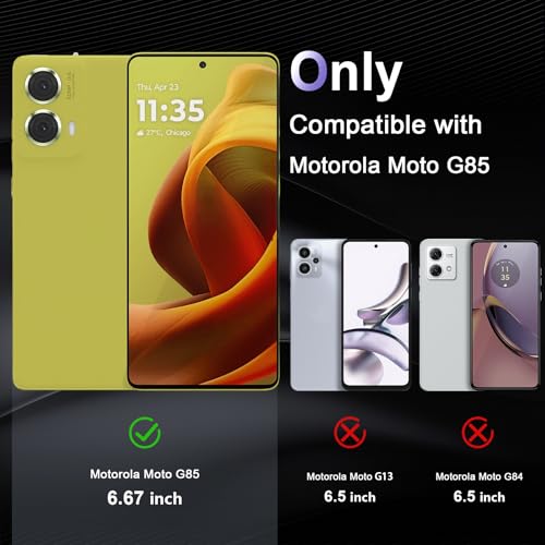 Image of Case for Motorola Moto G85 5G, Military Grade Drop Protection Phone Case, Yellowing Resistant, Anti-Scratch Hard PC Back, Shockproof Hard Ultra-Thin Protective Cover, Clear