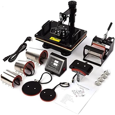 DANN 8 in 1 Multifunctional DIY Combo Digital Heat Press 12x15 Inch Thermal Transfer Machine with Mug Plate Hat Cap Press (Color : E)