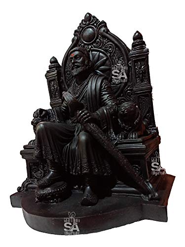 Image of S A Gifts Sai Amrut Chhatrapati Shivaji Maharaj The Legend of Maharashtra Statue (1 feet, Black)