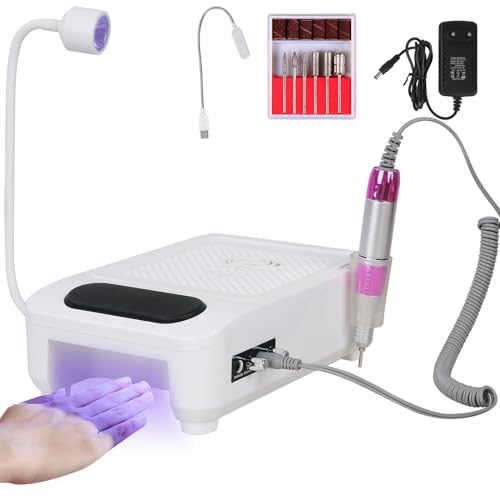 Tafoyu - 60W Aspirateur Ongle 5 en 1 Professionnel, Onglerie Collecteur de Poussière Faible Bruit, Aspiration Réglable, Pour la Manucure au Salon ou à la...