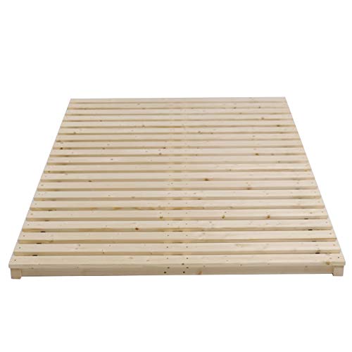 TUGA - Holztech Lattenrost 300Kg reines Naturprodukt unbehandelt bestehend aus Rollrost und passendem Rahmen als Palettenbett nutzbar (180 x 200 cm)