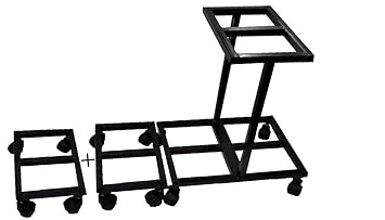 RAJCHIEF Custom Inverter Battery Trolley in Best Metal with Twin Caster Wheels, Heavy Duty Super Quality in Black & White Wheel (Suitable for All Type of Inverter Batteries)
