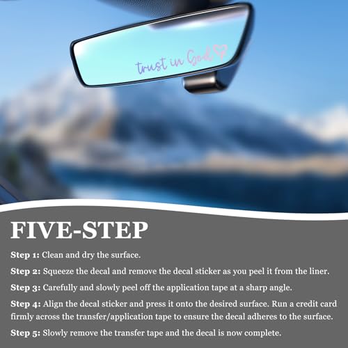 Image of 3 PCS Trust in God Rearview Mirror Sticker, Christian Car Mirror Sticker Decal Affirmation Reminder, Waterproof Bible Verse Rear View Vinyl Sticker for Vehicle Window Laptop (Colorful)