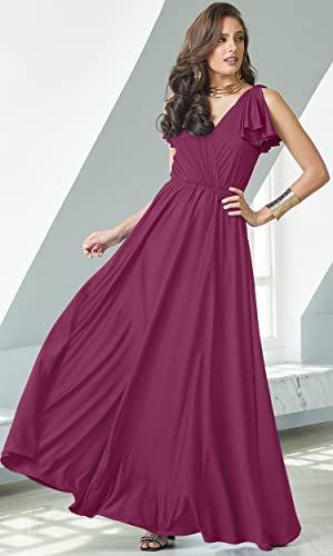 Image of KOH KOH Womens Long Sleeveless Bridesmaid Wedding Guest Prom Maxi Dress