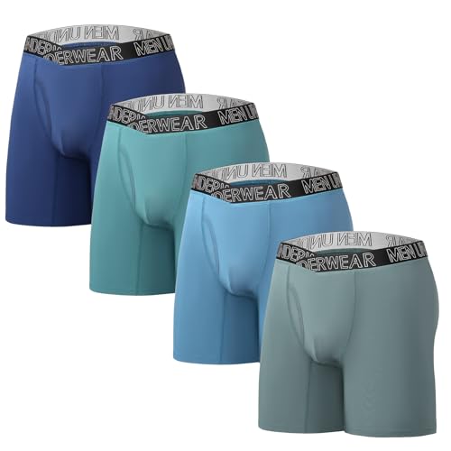 Men’s Boxer Briefs V-string Underwear Men’s Long Briefs Plus Size Comfortable Soft Breathable 4 Packs