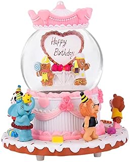 Happy Birthday Music Box Gift, Birthday Snow Globe for Kids Daughter Women Wife Musical Box with Light Play Happy Birthday to You