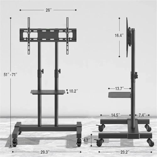 Soporte móvil para TV con ruedas ajustable altura 32-80" blanco miniatura 2