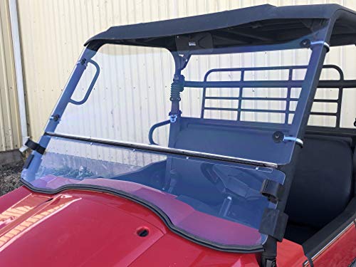 A&S AUDIO AND SHIELD DESIGNS 2019-2022 Kawasaki Mule Pro MX 1/4 POLYCARBONATE FLIP UP WINDSHIELD