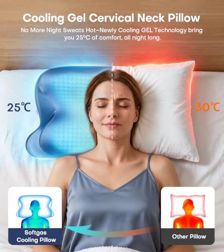 2026 Cooling Gel Memory Foam Pillow, Cervical Neck Pillow for Pain Relief - image 3