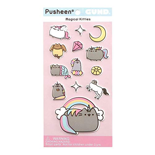 GUND Pusheen and Stormy Magical Kitties Sticker Sheet 13-Piece Stickers, Multicolor