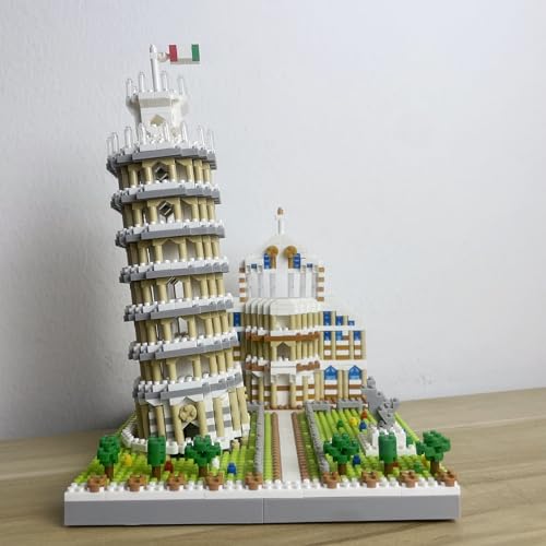 Image of Leaning Tower of Pisa Micro Mini Building Blocks - 8.7 inchScale Architecture Model Kit for Adults, Collectible Display Toy with Detailed Manual, STEM Educational Toy for Teens & Adults (1700+ Pieces)