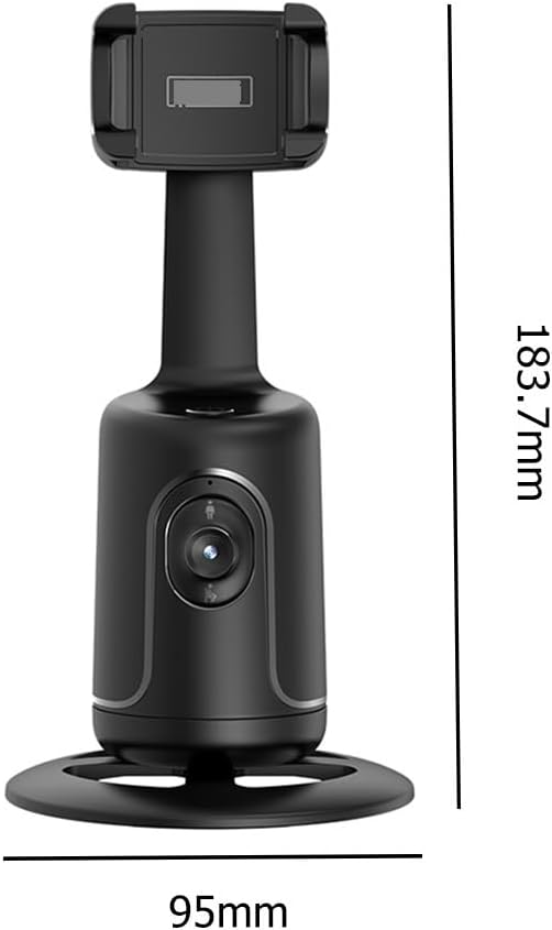 360 Rotation Gimbal Stabilizer Selfie Stick Tripod for Video Record (Black)