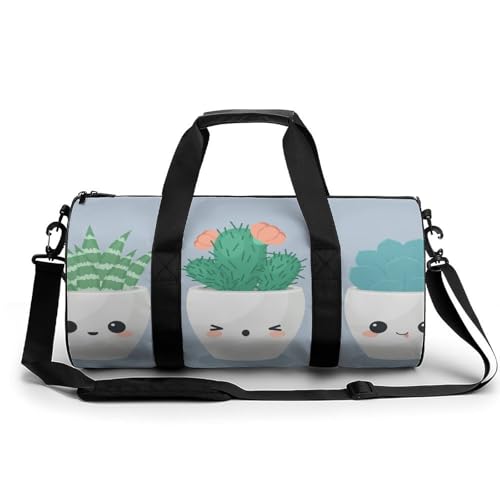 Sac week-end imprimé cactus idéal pour le camping et la randonnée