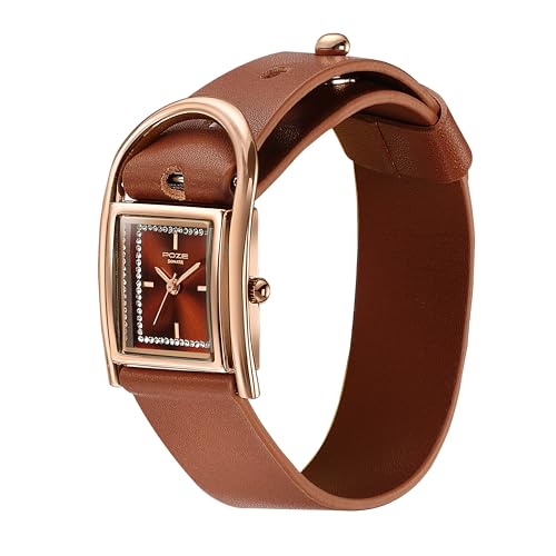 Image of Sonata Poze 6 Strokes and Stroll Quartz Brown Round Dial Women's Watch | Leather Strap Material | Watches for Women Analog - SP80132WL02