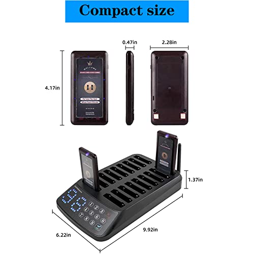 Retekess T115 Pagers For Restaurants, Restaurant Pager System, Waterproof Touch Keyboard, Vibrate And Flash Mode, 18 Restaurant Beepers For Food Truck, Church Nursery, Coffee Shop #TOP5