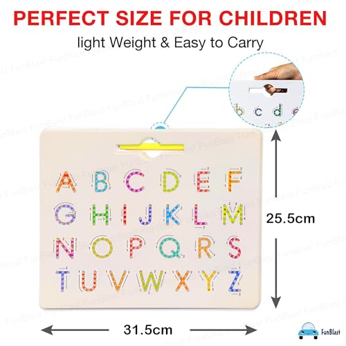 Image of FunBlast Magnetic Beads Doodle Board with Stylus for Kids - Mag Pad for Kids, Alphabet and Number Magnetic Tracing Board, Sketch Pad for Kid
