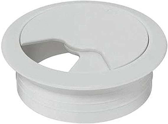 Badem10 Masa Üstü Kablo Kanalı Deliği Kapağı Beyaz Masa Kapağı 6 cm (5 ADET)