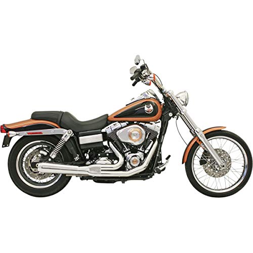 Bassani Xhaust Road Rage 2-Into-1 Exhaust (Chrome/Short Upswept with Forward/Mid Controls) for 07-17 Harley FXDB3