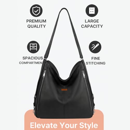 Image of FUOCO women handbags | Women's Premium Vegan Leather Sling Backpack | Convertible Mini Daypack | Water-Resistant Bag for Travel & Work